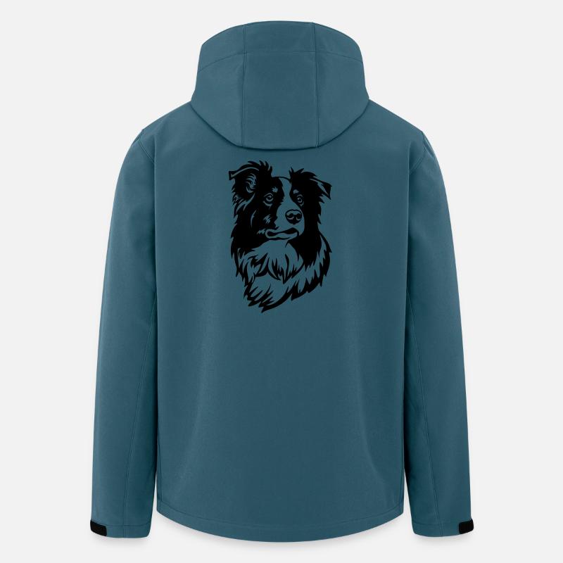 Border Collie Kopf - Recycelte Männer Softshell-Jacke von Stanley/Stella - Dunkles Petrol