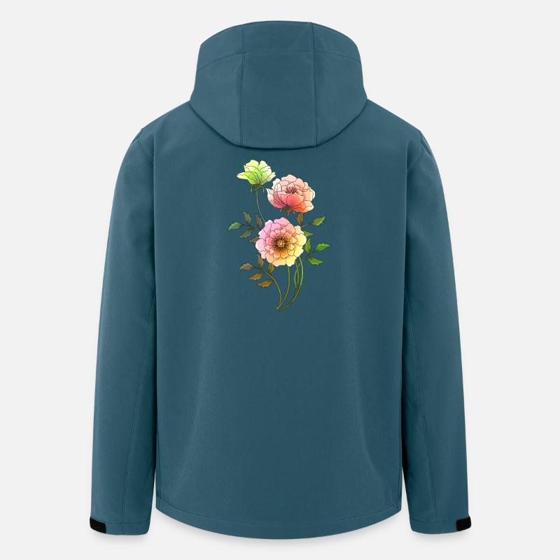 Blumen - Recycelte Männer Softshell-Jacke von Stanley/Stella - Dunkles Petrol