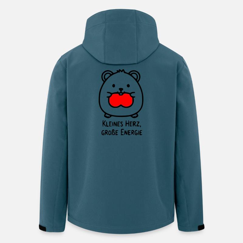 Hamster Spruch | Kleines Herz, große Energie - Recycelte Männer Softshell-Jacke von Stanley/Stella - Dunkles Petrol