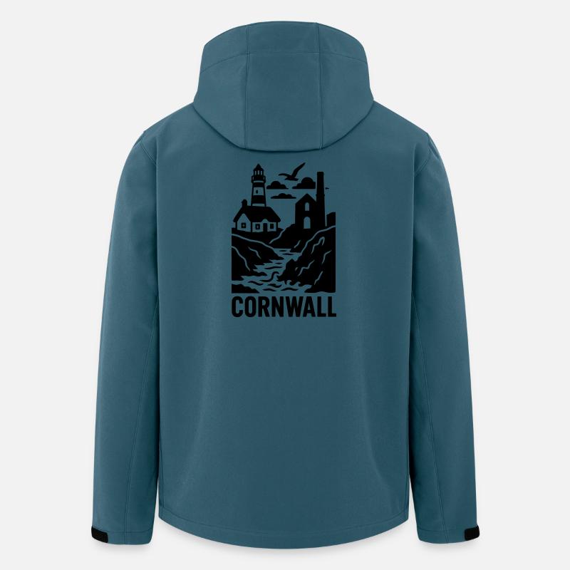 Silhouette de Cornouailles - Veste softshell homme en polyester recyclé Stanley/Stella - bleu pétrole foncé