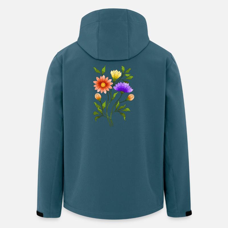 Blumen - Recycelte Männer Softshell-Jacke von Stanley/Stella - Dunkles Petrol