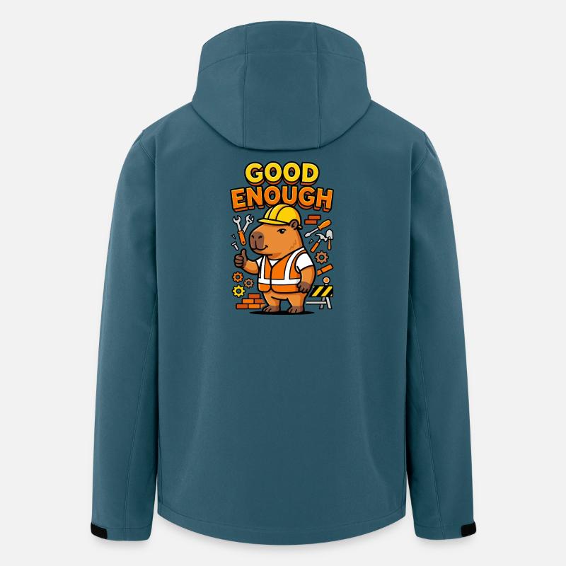 Capybara Bauarbeiter Good Enough - Recycelte Männer Softshell-Jacke von Stanley/Stella - Dunkles Petrol