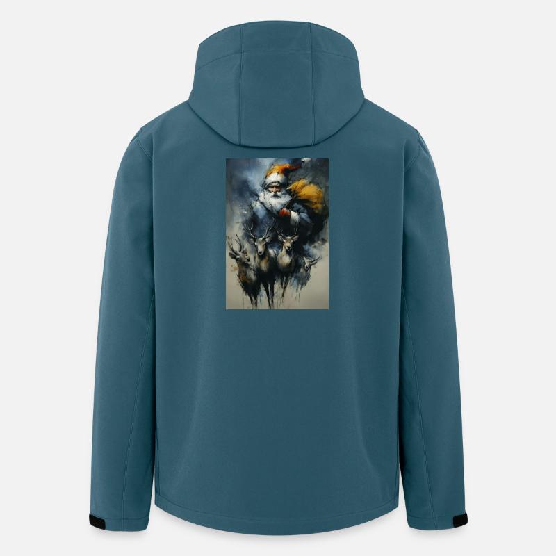 Weihnachtsmann-und-Rentier-Winterschlitten - Recycelte Männer Softshell-Jacke von Stanley/Stella - Dunkles Petrol