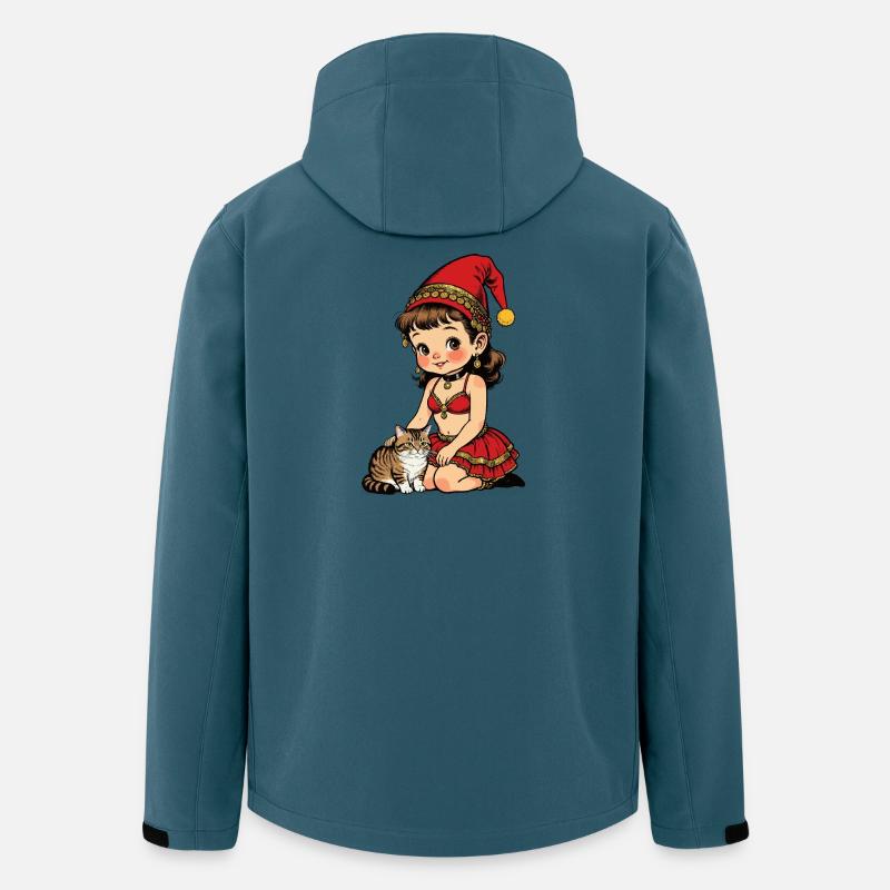 Gnom-Mädchen streichelt Katze - Recycelte Männer Softshell-Jacke von Stanley/Stella - Dunkles Petrol