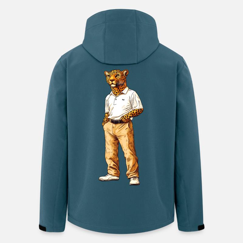 Leopard Fan - Recycelte Männer Softshell-Jacke von Stanley/Stella - Dunkles Petrol