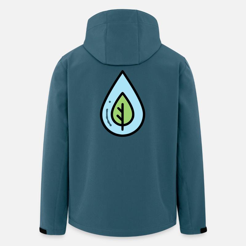 Éco de feuilles à goutte d’eau - Veste softshell homme en polyester recyclé Stanley/Stella - bleu pétrole foncé