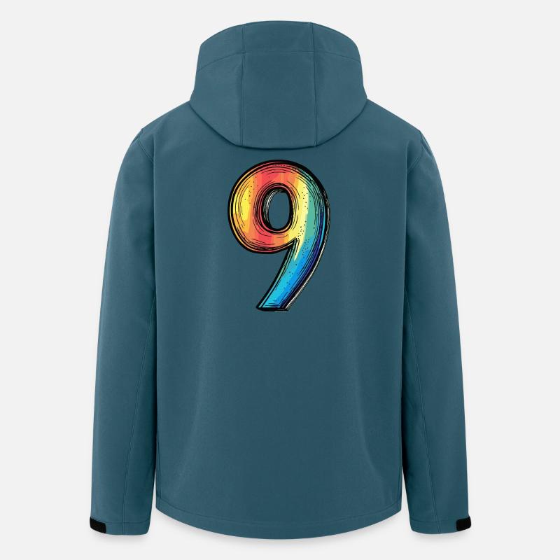 9 Zahl Bunt - Recycelte Männer Softshell-Jacke von Stanley/Stella - Dunkles Petrol