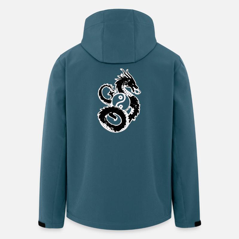 Drachen-Yin-Yang-Kreis-Illustration - Recycelte Männer Softshell-Jacke von Stanley/Stella - Dunkles Petrol