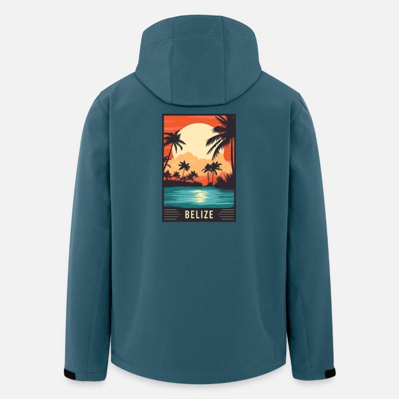 Découvrez le paradis tropical du Belize - Veste softshell homme en polyester recyclé Stanley/Stella - bleu pétrole foncé