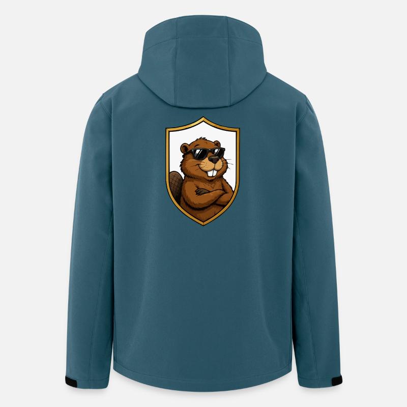 Cool Beaver in Shield Emblem - Men’s Recycled Softshell Jacket by Stanley/Stella - stargazer