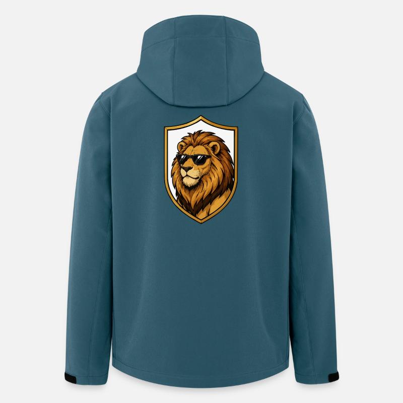 Lion with sunglasses in shield - Men’s Recycled Softshell Jacket by Stanley/Stella - stargazer