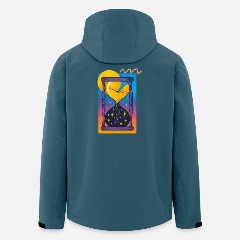 Kosmisches Sanduhr-Neon - Recycelte Männer Softshell-Jacke von Stanley/Stella - Dunkles Petrol