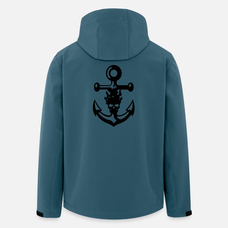Anker und Schädel - Recycelte Männer Softshell-Jacke von Stanley/Stella - Dunkles Petrol
