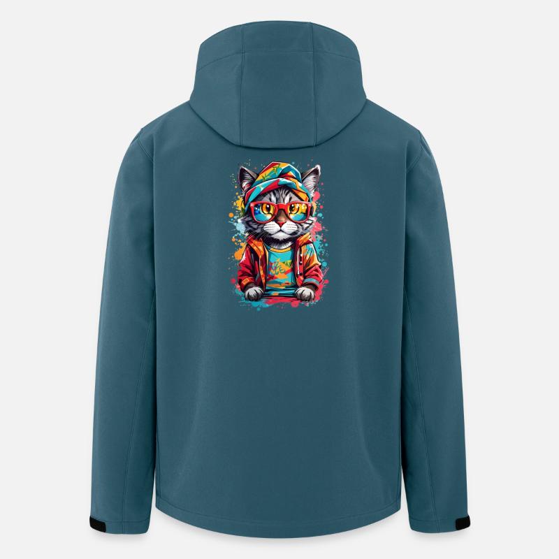 Coole Katze - Recycelte Männer Softshell-Jacke von Stanley/Stella - Dunkles Petrol