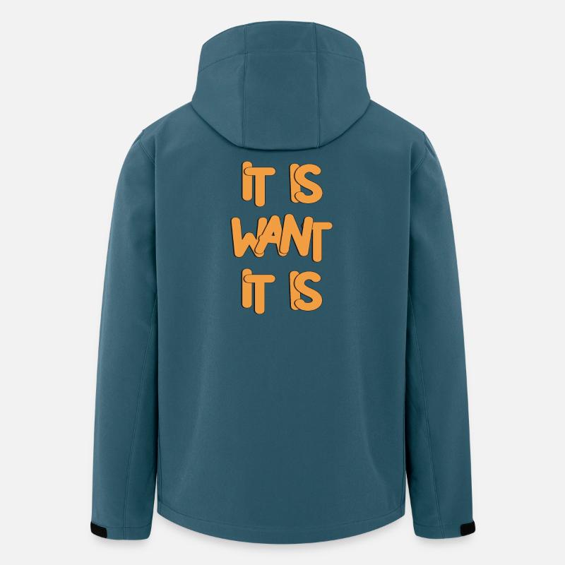 Ausdrucksstarkes, mutiges Typografie-Design - Recycelte Männer Softshell-Jacke von Stanley/Stella - Dunkles Petrol