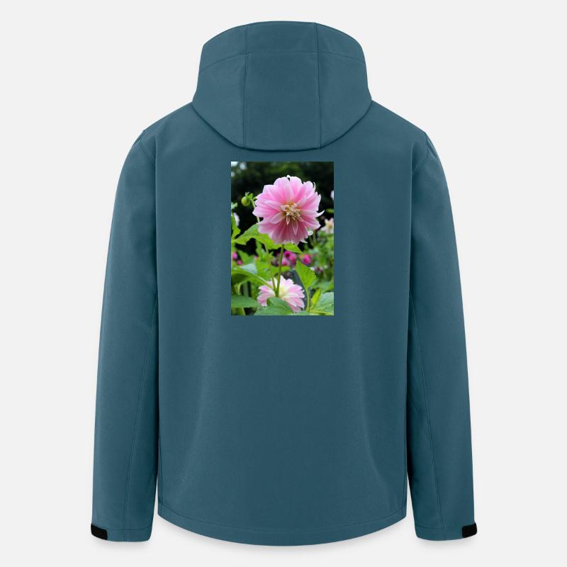 Dahlia rose rose fleur, fleur - Veste softshell homme en polyester recyclé Stanley/Stella - bleu pétrole foncé
