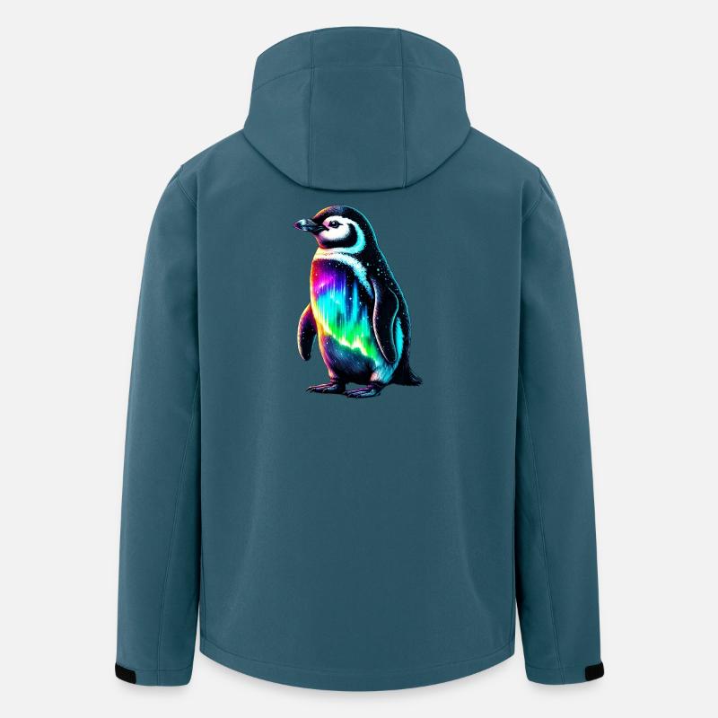Aurora Borealis Pinguin - Recycelte Männer Softshell-Jacke von Stanley/Stella - Dunkles Petrol
