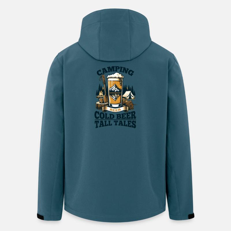 Camping: Kaltes Bier, Märchen! - Recycelte Männer Softshell-Jacke von Stanley/Stella - Dunkles Petrol