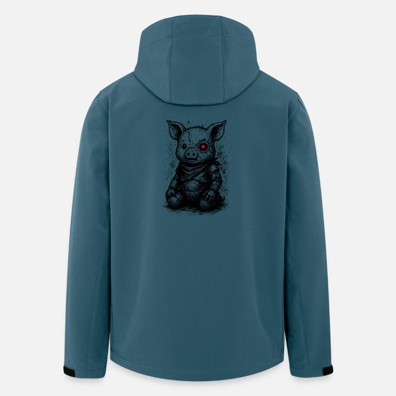 Kybernetisches Schweinchen - Recycelte Männer Softshell-Jacke von Stanley/Stella - Dunkles Petrol