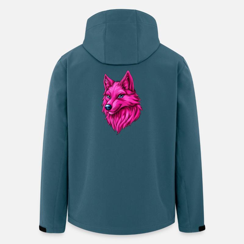 pink rosa Fantasy Wolf :) - Recycelte Männer Softshell-Jacke von Stanley/Stella - Dunkles Petrol
