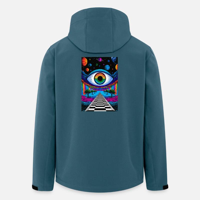Psychedelisches kosmisches Auge auf dem Astralpfad - Recycelte Männer Softshell-Jacke von Stanley/Stella - Dunkles Petrol