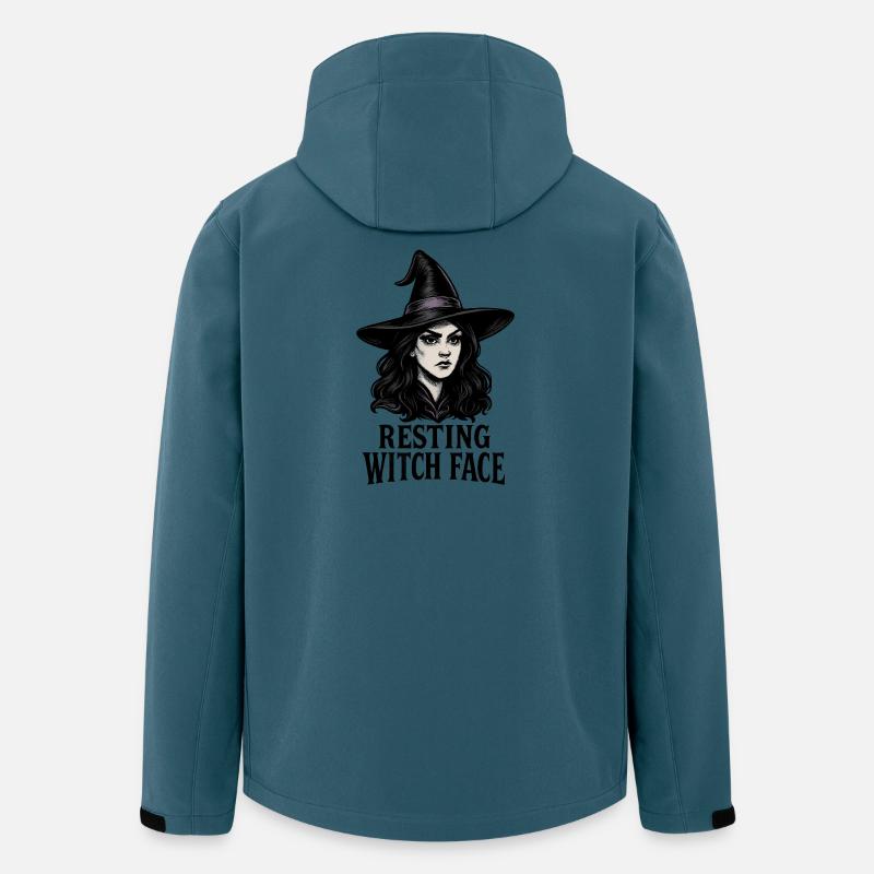 Ruhendes Hexengesicht Frech und Sarkastisch Halloween - Recycelte Männer Softshell-Jacke von Stanley/Stella - Dunkles Petrol