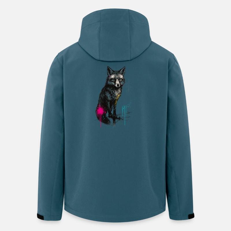 Wolfsprühkunst im Wald - Recycelte Männer Softshell-Jacke von Stanley/Stella - Dunkles Petrol