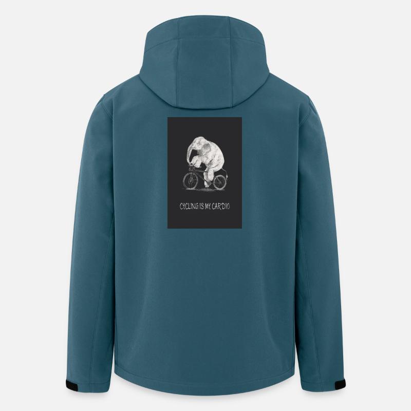 Le vélo, c’est mon cardio - Veste softshell homme en polyester recyclé Stanley/Stella - bleu pétrole foncé