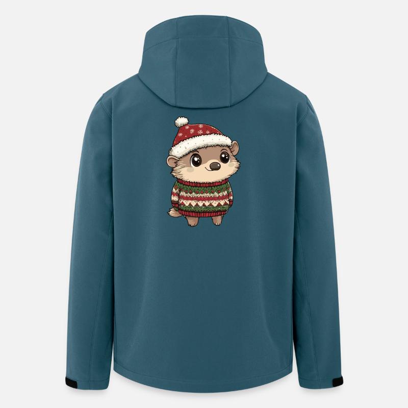 Igel Weihnachten - Recycelte Männer Softshell-Jacke von Stanley/Stella - Dunkles Petrol