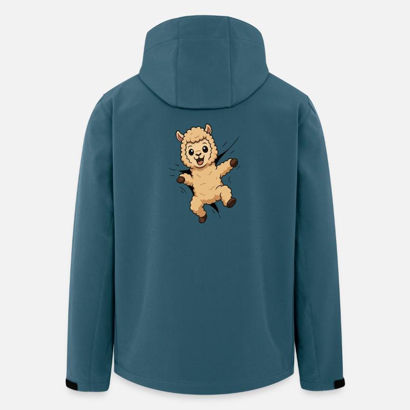 Süßes Comic Alpaka – Kinder & Tierliebhaber - Recycelte Männer Softshell-Jacke von Stanley/Stella - Dunkles Petrol