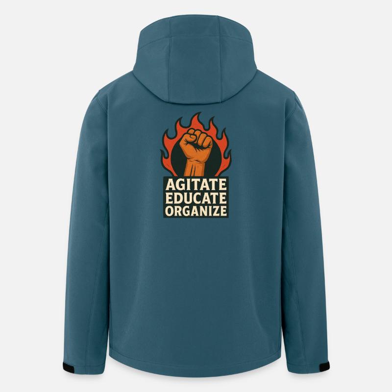 Agitate Educate Organize - Recycelte Männer Softshell-Jacke von Stanley/Stella - Dunkles Petrol