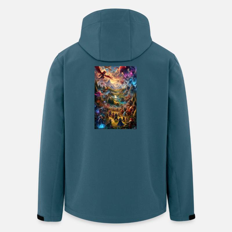 Drachenreich - Recycelte Männer Softshell-Jacke von Stanley/Stella - Dunkles Petrol