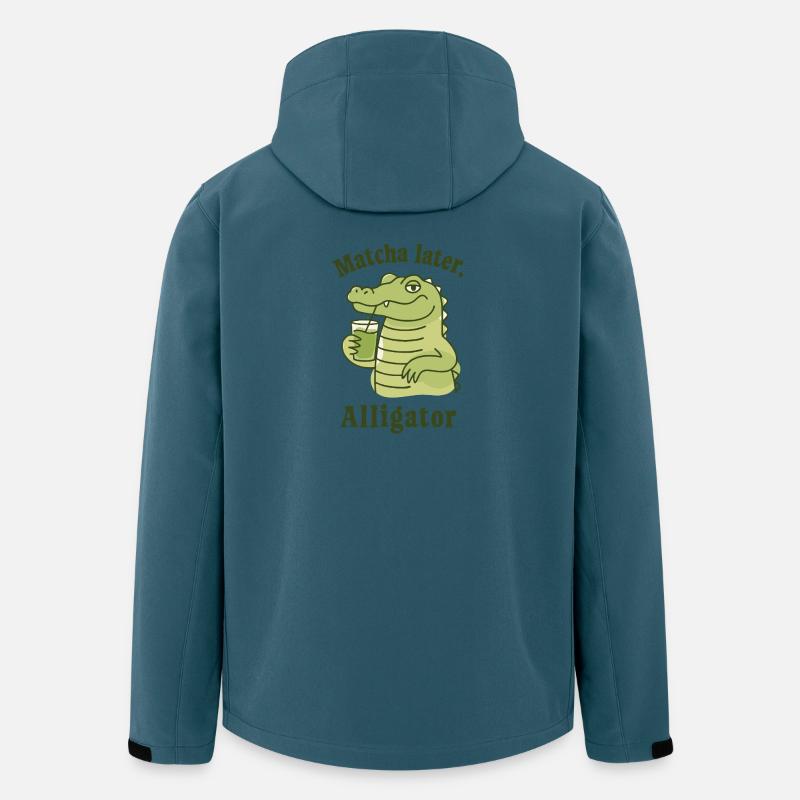 Matcha Later, Alligator Spruch Grüner Tee Trend - Recycelte Männer Softshell-Jacke von Stanley/Stella - Dunkles Petrol