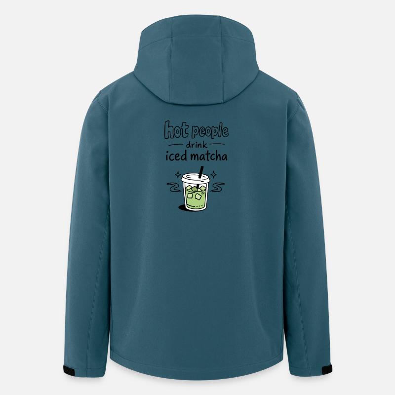 Hot People Drink Iced Matcha Statement - Recycelte Männer Softshell-Jacke von Stanley/Stella - Dunkles Petrol