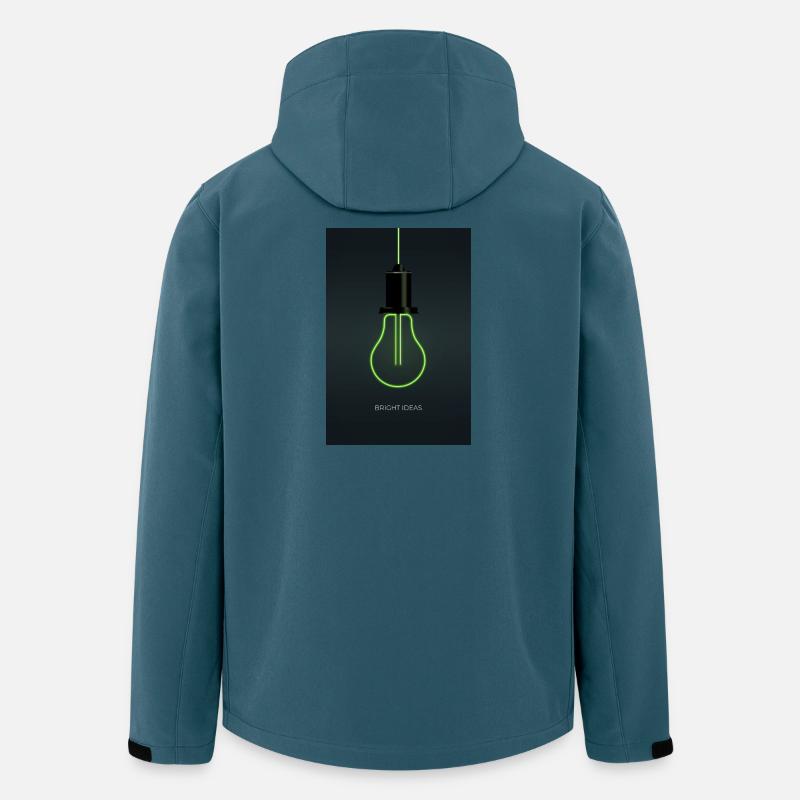 Idées brillantes – Conception d’ampoule néon - Veste softshell homme en polyester recyclé Stanley/Stella - bleu pétrole foncé