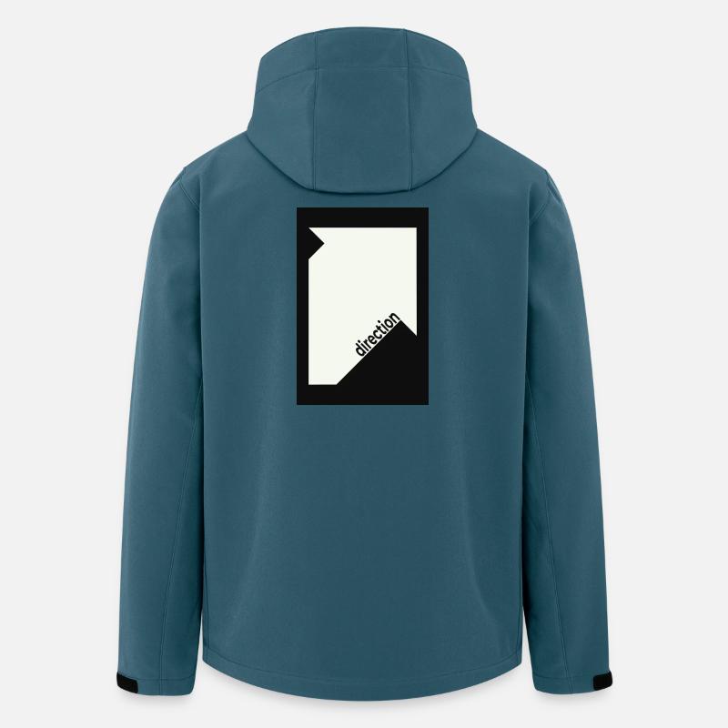 Direction Poster Schwarz – Minimal Statement - Recycelte Männer Softshell-Jacke von Stanley/Stella - Dunkles Petrol