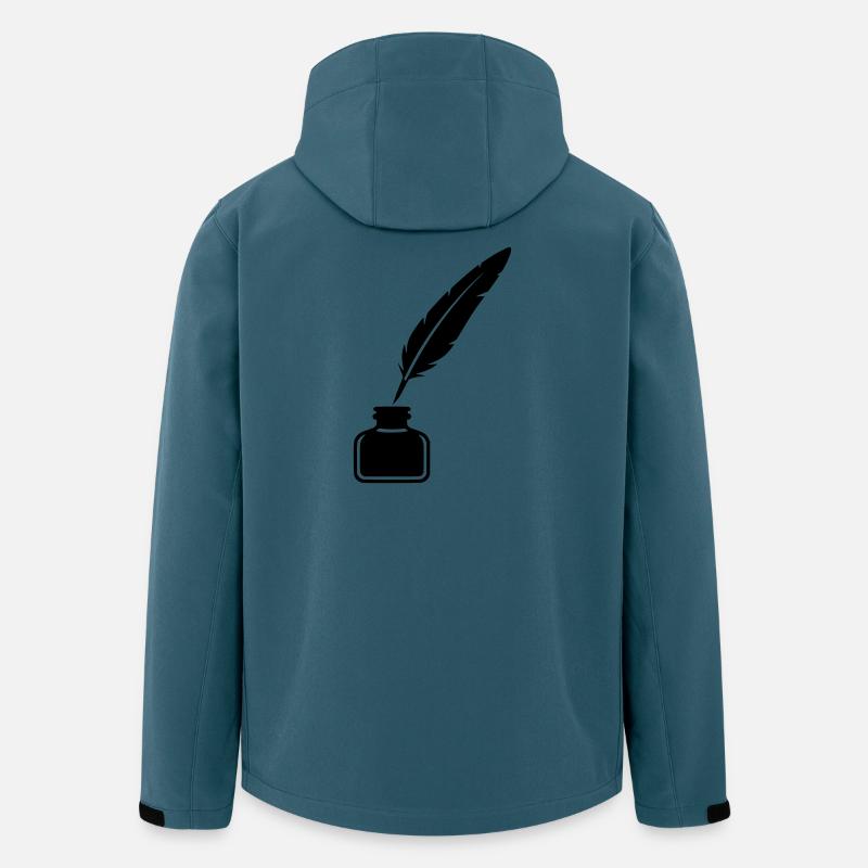 Federkiel Tintenfass Silhouette - Recycelte Männer Softshell-Jacke von Stanley/Stella - Dunkles Petrol