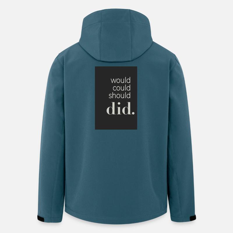  Would Could Should Did Typography Poster - Recycelte Männer Softshell-Jacke von Stanley/Stella - Dunkles Petrol