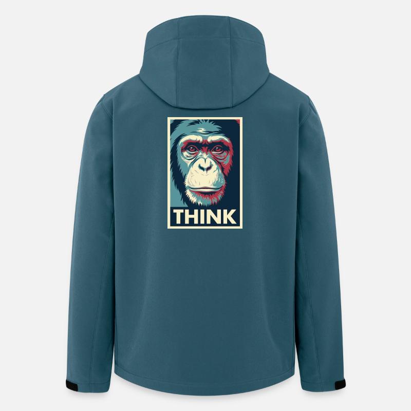 Affendenken Pop-Art-Poster - Recycelte Männer Softshell-Jacke von Stanley/Stella - Dunkles Petrol