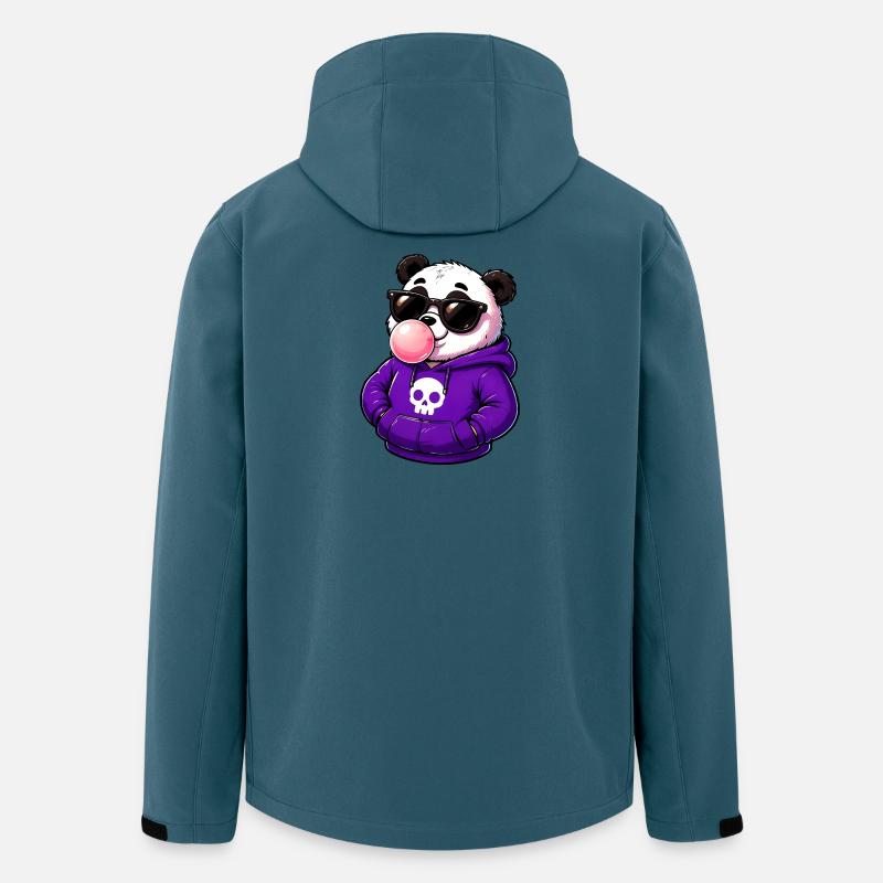 Cool_Panda_Bubblegum_Attitude - Recycelte Männer Softshell-Jacke von Stanley/Stella - Dunkles Petrol