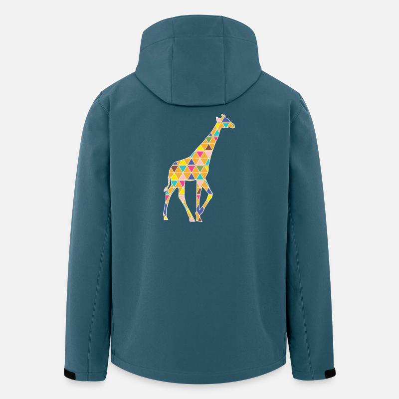 grafische Giraffe - Recycelte Männer Softshell-Jacke von Stanley/Stella - Dunkles Petrol