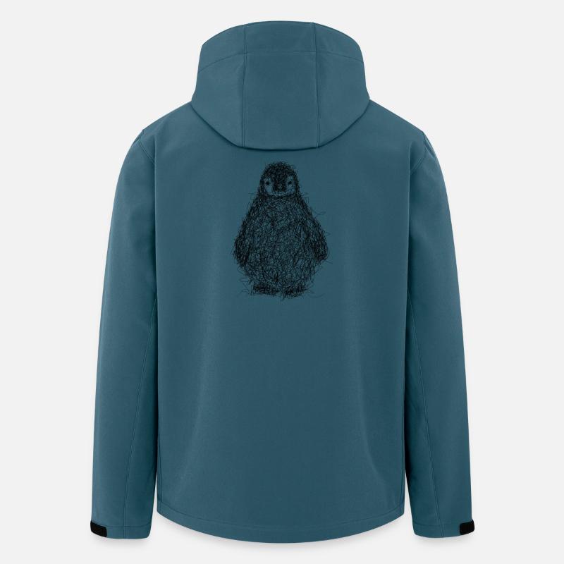 Pinguin kritzeln - Recycelte Männer Softshell-Jacke von Stanley/Stella - Dunkles Petrol