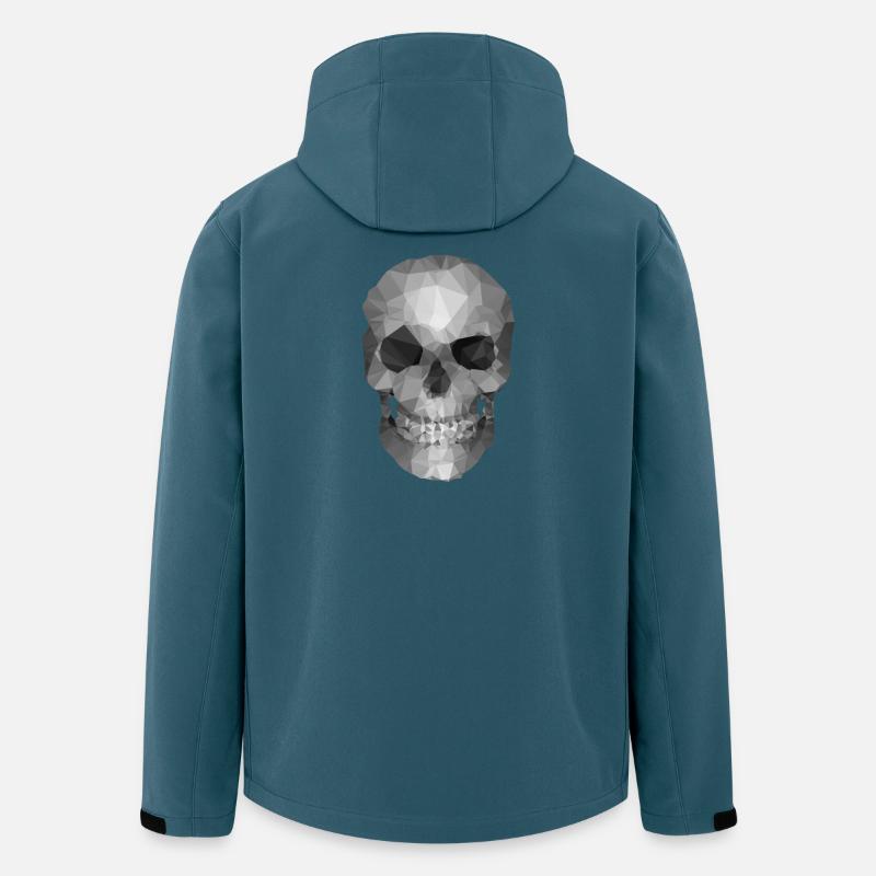 Grey Polygon Skull - Geometric Skeleton Head - Men’s Recycled Softshell Jacket by Stanley/Stella - stargazer