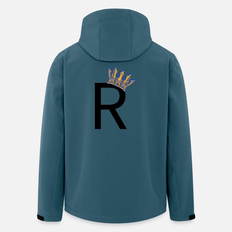 R mit Krone – Royal Typo Design - Recycelte Männer Softshell-Jacke von Stanley/Stella - Dunkles Petrol