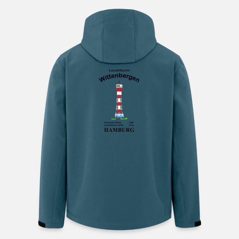Hamburg Leuchtturm Wittenbergen - Recycelte Männer Softshell-Jacke von Stanley/Stella - Dunkles Petrol