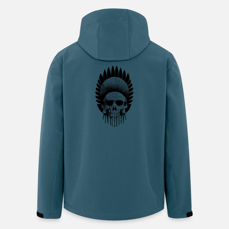 Totenkopf mit indischem Kopfschmuck - Recycelte Männer Softshell-Jacke von Stanley/Stella - Dunkles Petrol