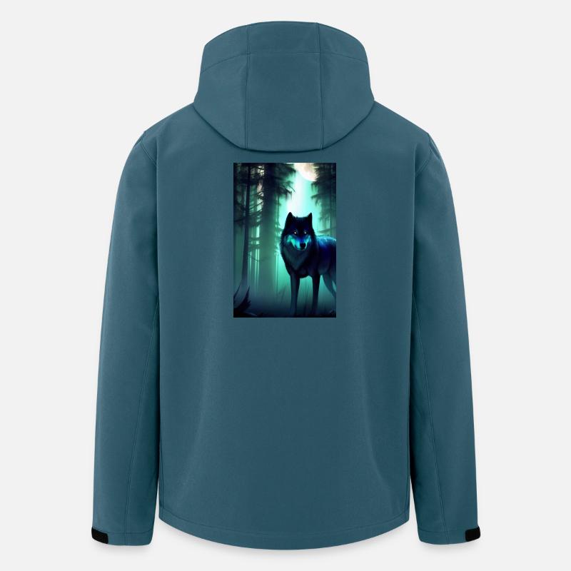 Wolf im Wald - Recycelte Männer Softshell-Jacke von Stanley/Stella - Dunkles Petrol