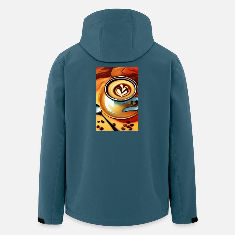 Kaffee, Kaffeebohnen - Recycelte Männer Softshell-Jacke von Stanley/Stella - Dunkles Petrol