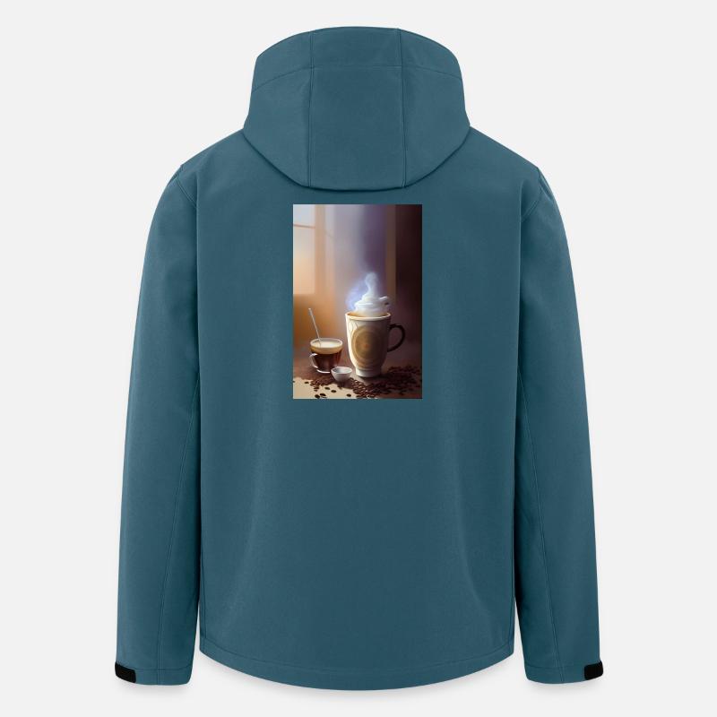 Kaffee, Kaffeebohnen - Recycelte Männer Softshell-Jacke von Stanley/Stella - Dunkles Petrol