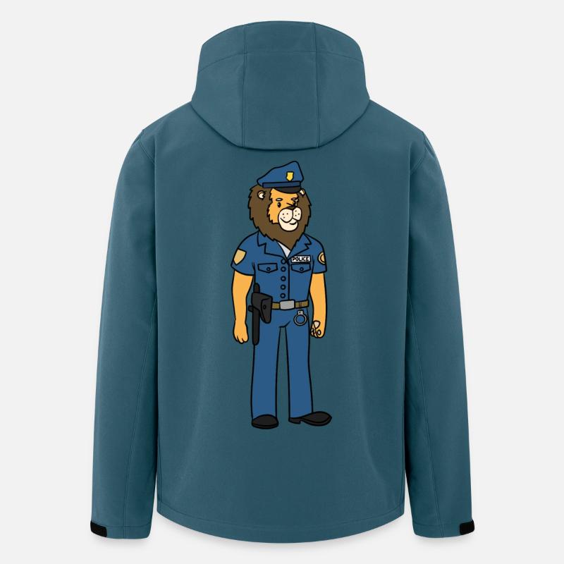 Löwen Polizist / Polizei Löwe - Recycelte Männer Softshell-Jacke von Stanley/Stella - Dunkles Petrol
